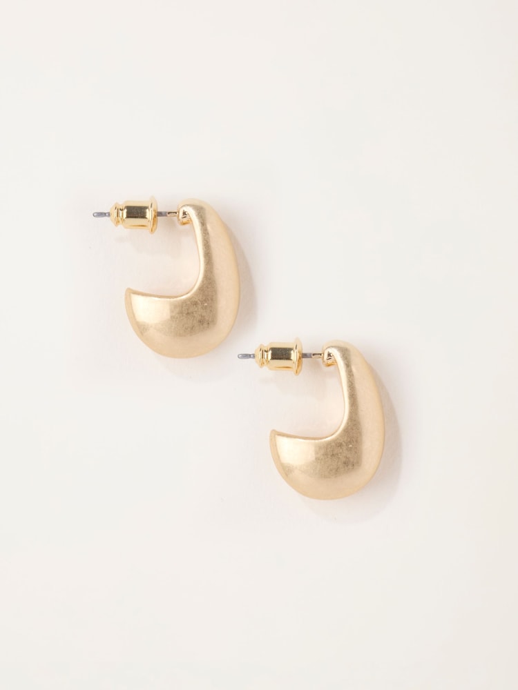 FatFace Brushed Hoop Earrings - Larawan 1 ng 3