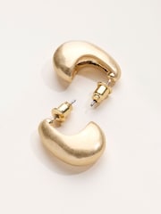 FatFace Brushed Hoop Earrings - Larawan 3 ng 3