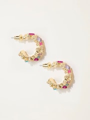 FatFace Gem Party Hoop Earrings - Larawan 1 ng 2