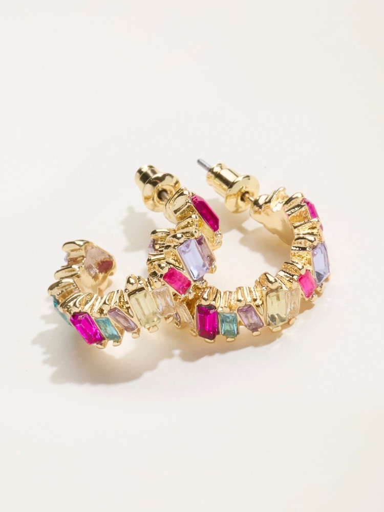 FatFace Gem Party Hoop Earrings - Larawan 2 ng 2