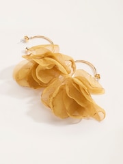 FatFace Yellow Petal Hoop Earrings - Image 2 of 3