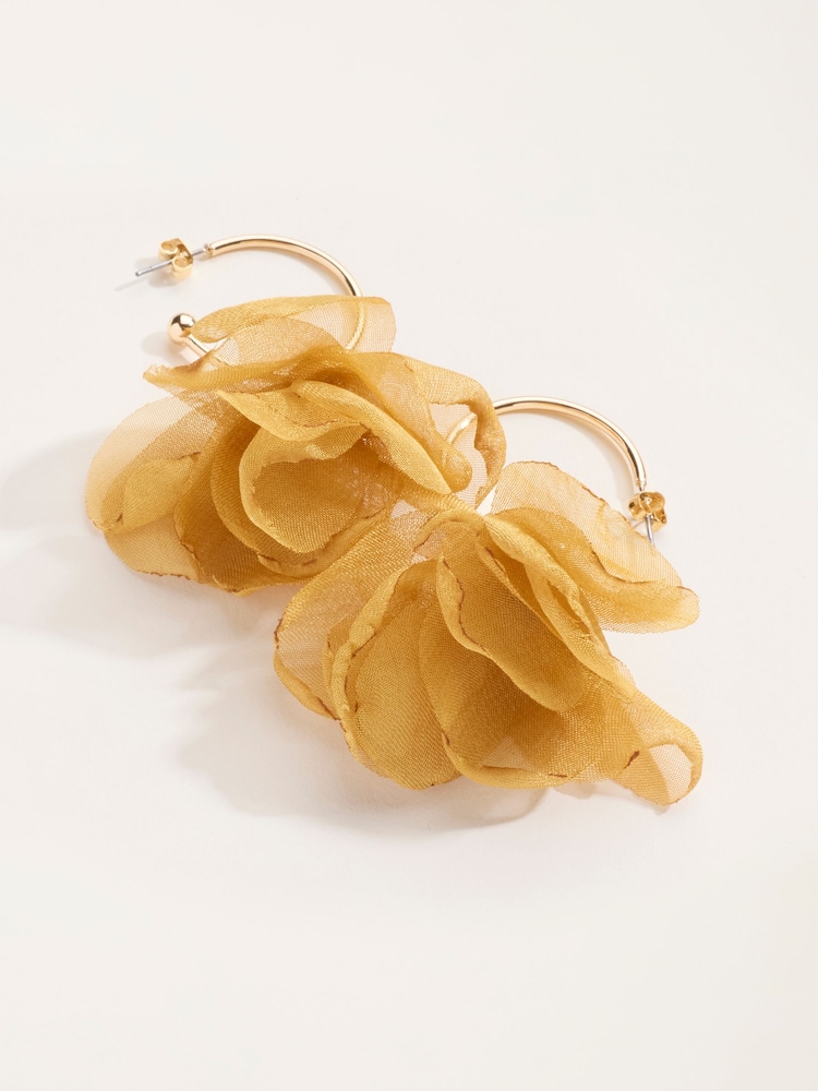FatFace Yellow Petal Hoop Earrings - Image 2 of 3