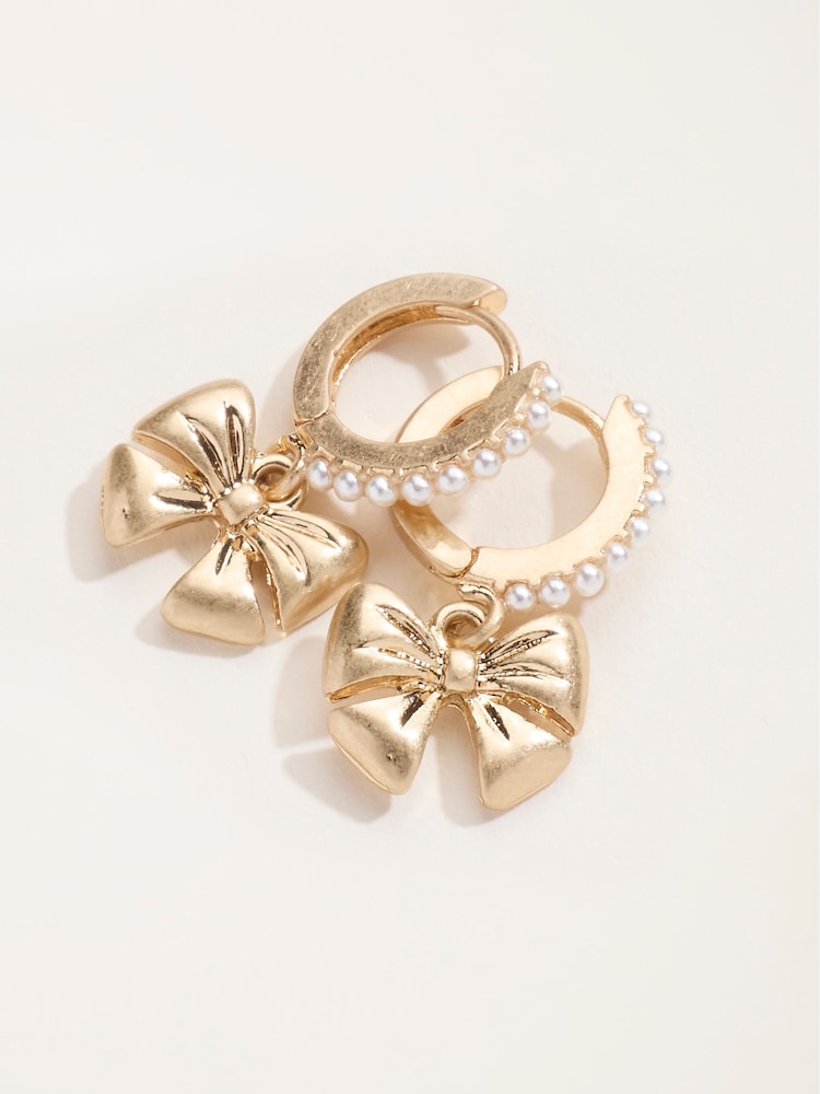 FatFace Bow Earrings - 2суретінің 2 суреті