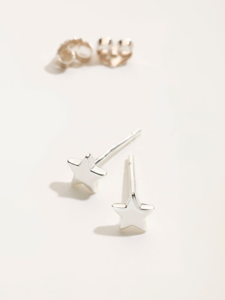 FatFace Silver Sterling Silver Star Studs - Image 2 of 3