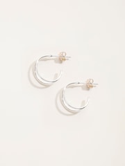 FatFace Sterling Silver Hoop Earrings - 3суретінің 1 суреті