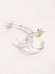FatFace Sterling Silver Hoop Earrings - 3суретінің 2 суреті