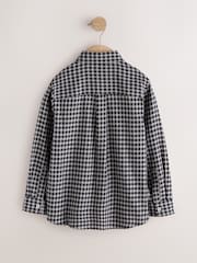 Black/White Micro Check Long Sleeve Check Shirt (3-16yrs) - Image 2 of 4