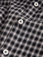 Black/White Micro Check Long Sleeve Check Shirt (3-16yrs) - Image 3 of 4