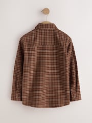 Tan Brown Micro Check Long Sleeve Check Shirt (3-16yrs) - Image 2 of 4