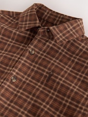Tan Brown Micro Check Long Sleeve Check Shirt (3-16yrs) - Image 3 of 4