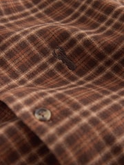 Tan Brown Micro Check Long Sleeve Check Shirt (3-16yrs) - Image 4 of 4