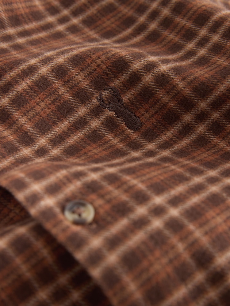Tan Brown Micro Check Long Sleeve Check Shirt (3-16yrs) - Image 4 of 4 Tan Brown Micro Check Long Sleeve Check Shirt (3-16yrs) - Image 4 of 4