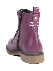 أرجواني - بوت من الجلد بالكامل بكعب سميك وارتفاع الكاحل من Pavers - صورة 3 من 5