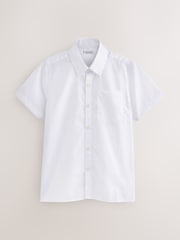 White Regular Fit Short Sleeve School Shirts 3 Pack (3-17yrs) - Image 3 of 3