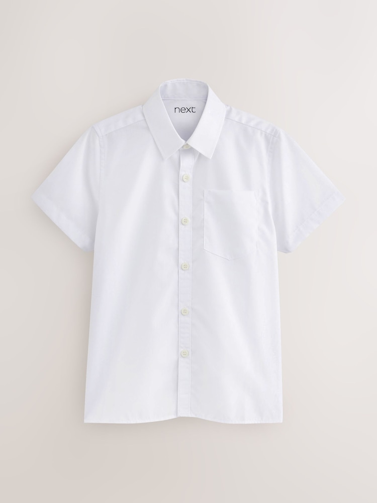 White Regular Fit Short Sleeve School Shirts 3 Pack (3-17yrs) - Image 3 of 3