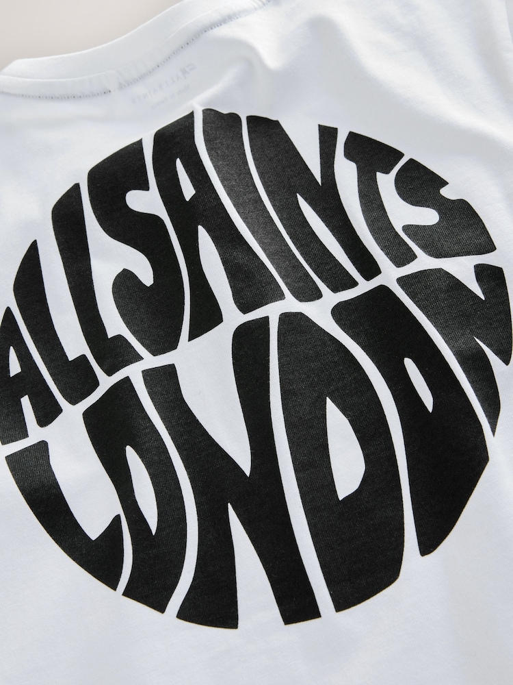 smALLSAINTS White Waved Oversized Crew Neck T-Shirt - Image 4 of 4 smALLSAINTS White Waved Oversized Crew Neck T-Shirt - Image 4 of 4