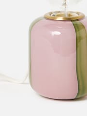 Oliver Bonas Pink Clara Stripe Desk & Table Lamp Base - Image 3 of 5