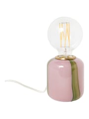 Oliver Bonas Pink Clara Stripe Desk & Table Lamp Base - Image 4 of 5