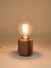 Oliver Bonas Pink Clara Stripe Desk & Table Lamp Base - Image 5 of 5