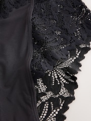 Black High Waist High Leg Ultimate Comfort Lace Knickers 3 Pack - Image 3 of 4