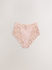 Light Pink High Waist High Leg Ultimate Comfort Lace Knickers 3 Pack - Image 2 of 6