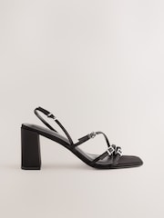 Black Forever Comfort® Buckle Block Heels - Image 1 of 4