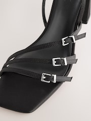 Black Forever Comfort® Buckle Block Heels - Image 2 of 4