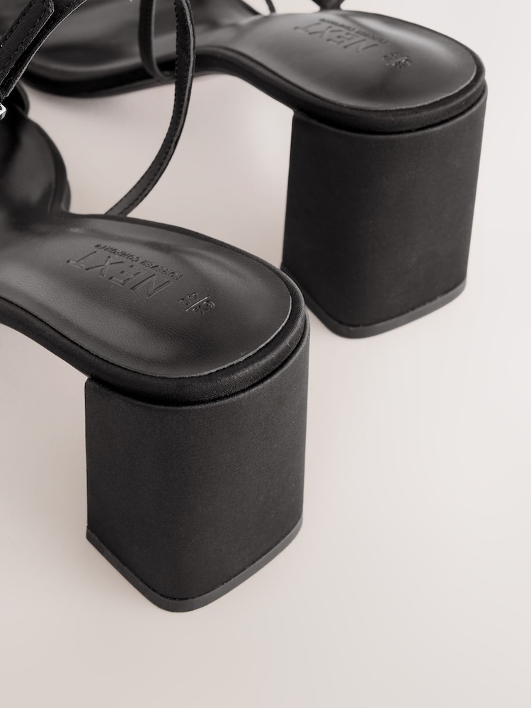 Black Forever Comfort® Buckle Block Heels - Image 4 of 4