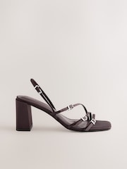Chocolate Brown Forever Comfort® Buckle Block Heels - Image 1 of 4