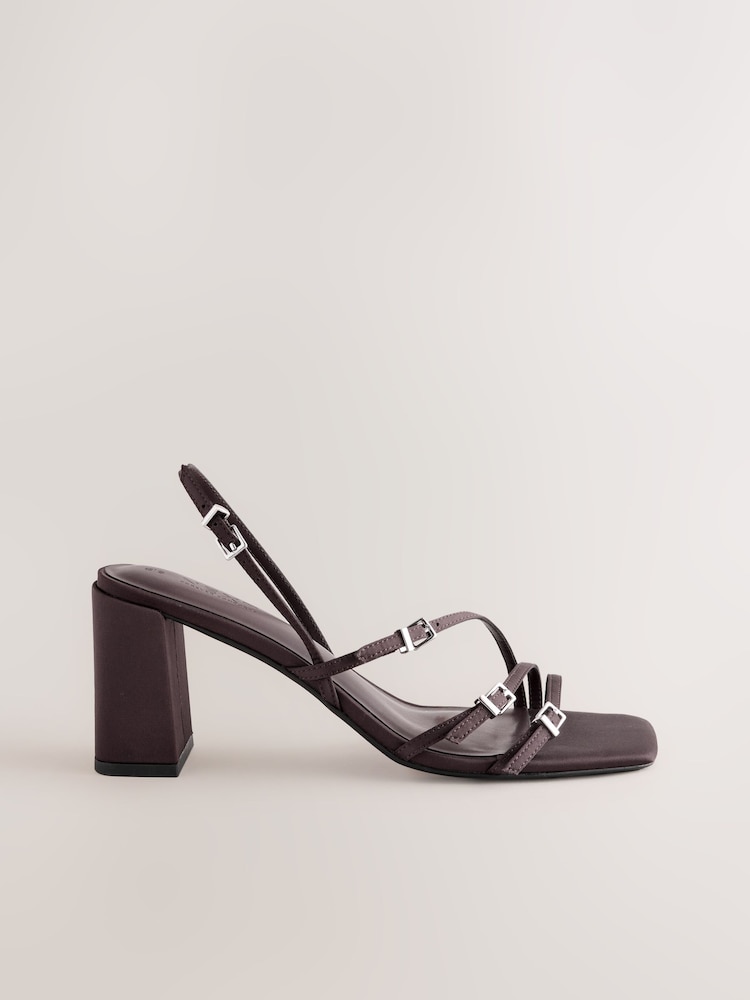 Chocolate Brown Forever Comfort® Buckle Block Heels - Image 1 of 4
