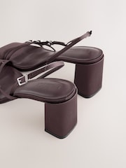 Chocolate Brown Forever Comfort® Buckle Block Heels - Image 3 of 4