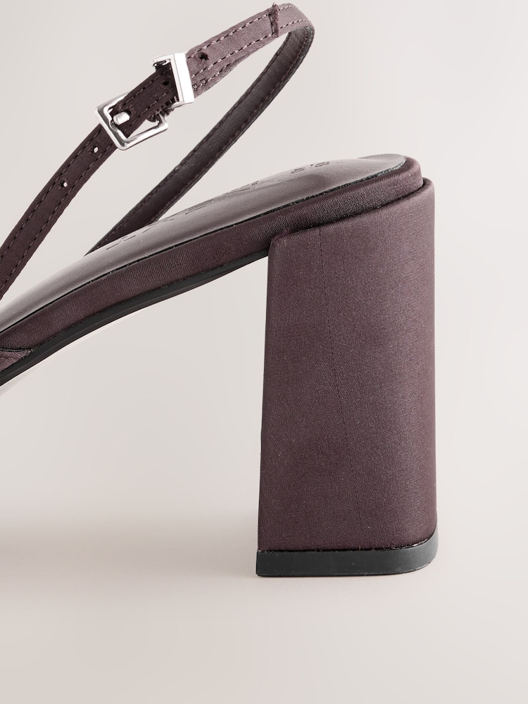 Chocolate Brown Forever Comfort® Buckle Block Heels - Image 4 of 4