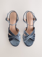 Grey Standard/Wide Fit Forever Comfort® Block Heel Sandals - Image 6 of 8