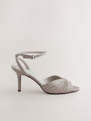 Bone Forever Comfort® Leather Ruched Heeled Sandals - Image 1 of 5
