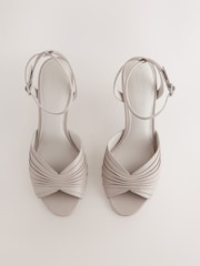 Bone Forever Comfort® Leather Ruched Heeled Sandals - Image 2 of 5