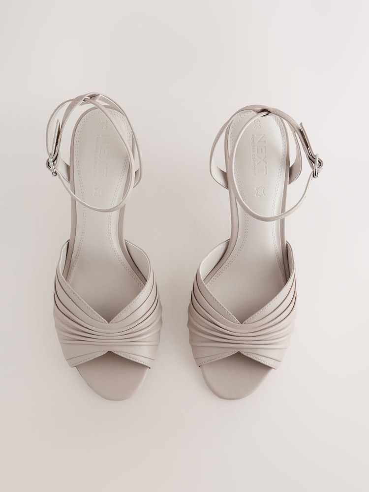 Bone Forever Comfort® Leather Ruched Heeled Sandals - Image 2 of 5