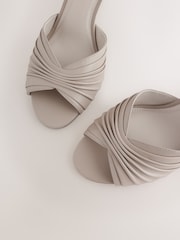 Bone Forever Comfort® Leather Ruched Heeled Sandals - Image 4 of 5