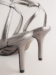 Pewter Forever Comfort® Leather Ruched Heeled Sandals - Image 5 of 5