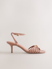 駝色 - Forever Comfort® Heeled Sandals With Hardware - 圖片 1/10