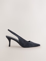 Navy Forever Comfort® Chisel Toe Slingback Heels - Image 1 of 5