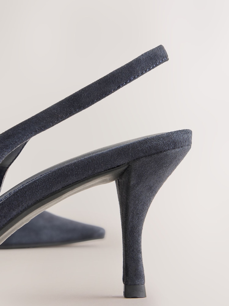 Navy Forever Comfort® Chisel Toe Slingback Heels - Image 5 of 5
