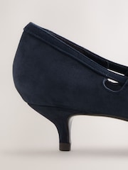 Navy Forever Comfort® Suede Low Cut Out Heels - Image 3 of 5