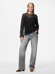 PIECES Čipkasti top Dugi rukav - Slika 1 od 5