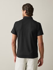 Black Slim Fit Motionflex Short Sleeve Polo Shirt - Image 2 of 7