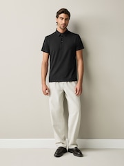 Black Slim Fit Motionflex Short Sleeve Polo Shirt - Image 3 of 7
