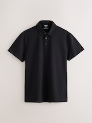 Black Slim Fit Motionflex Short Sleeve Polo Shirt - Image 5 of 7