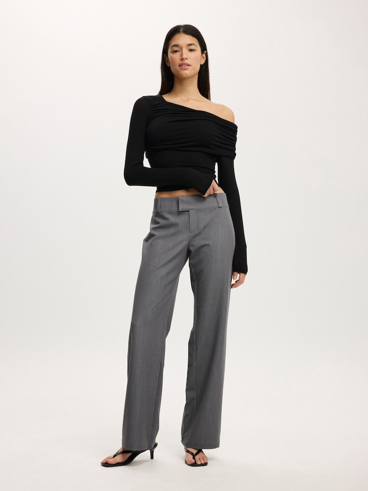 Cotton On Black One Shoulder Base Layer Long Sleeve Top - Image 1 of 4 Cotton On Black One Shoulder Base Layer Long Sleeve Top - Image 1 of 4