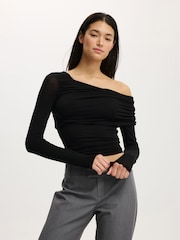 Cotton On Black One Shoulder Base Layer Long Sleeve Top - Image 2 of 4