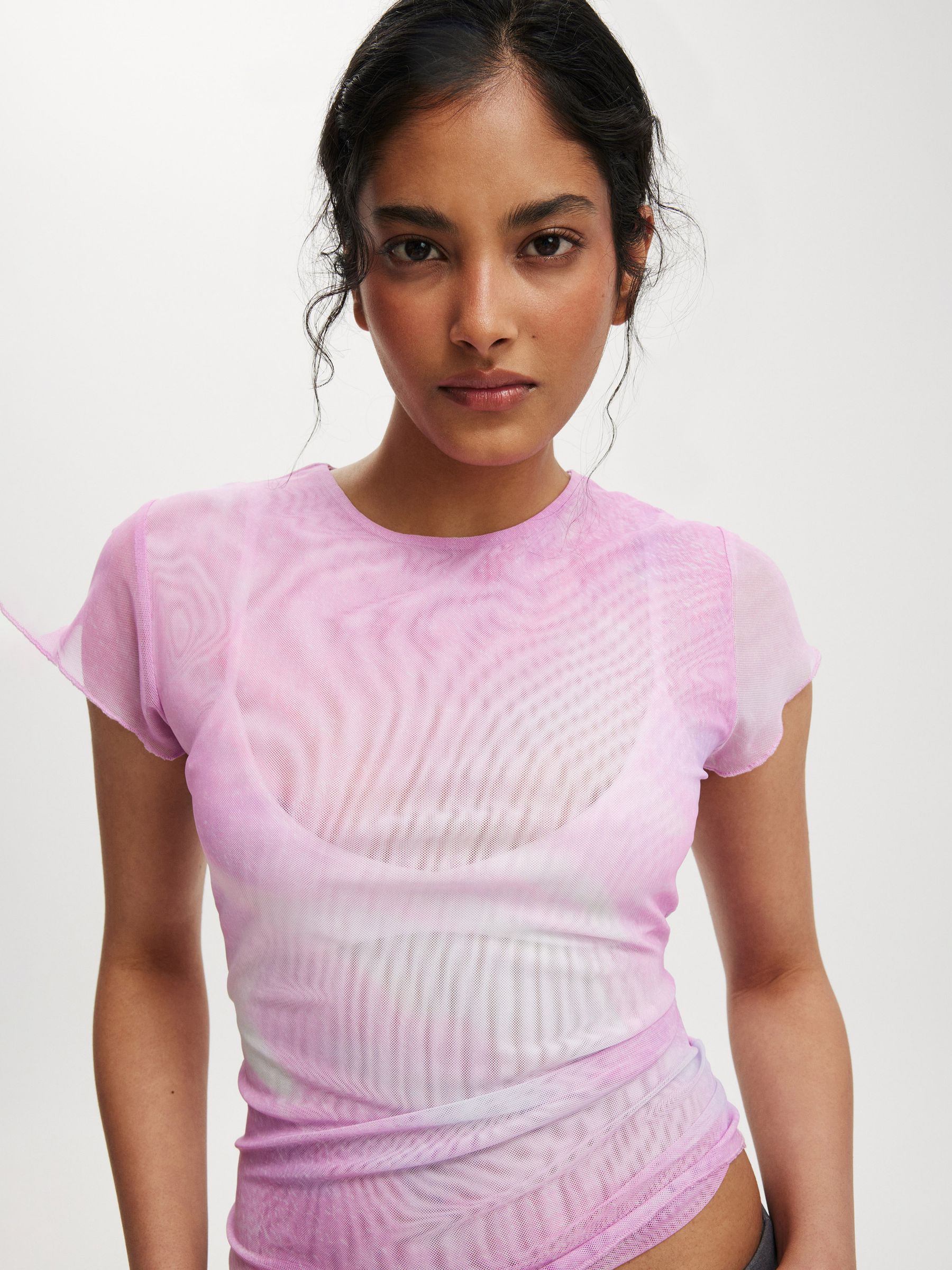 Buy Cotton On Pink Ashley Mesh Short Sleeve Top from Next USA