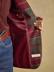 Hackmore Red Check Relaxed Fit Tweed Blazer With Wool - Image 10 of 11